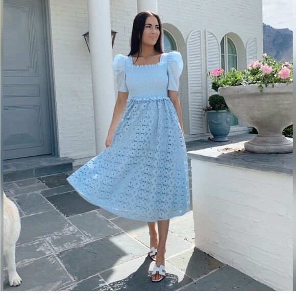 Rachel Parcell Blue Lace Smocked Waist Dress Size‎ XS - Picture 1 of 10